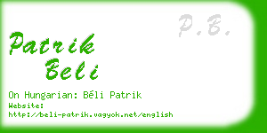 patrik beli business card